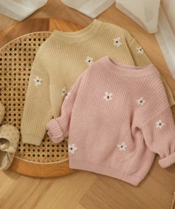 Baby Boys Girls Long Sleeve Cute Flower Sweater
