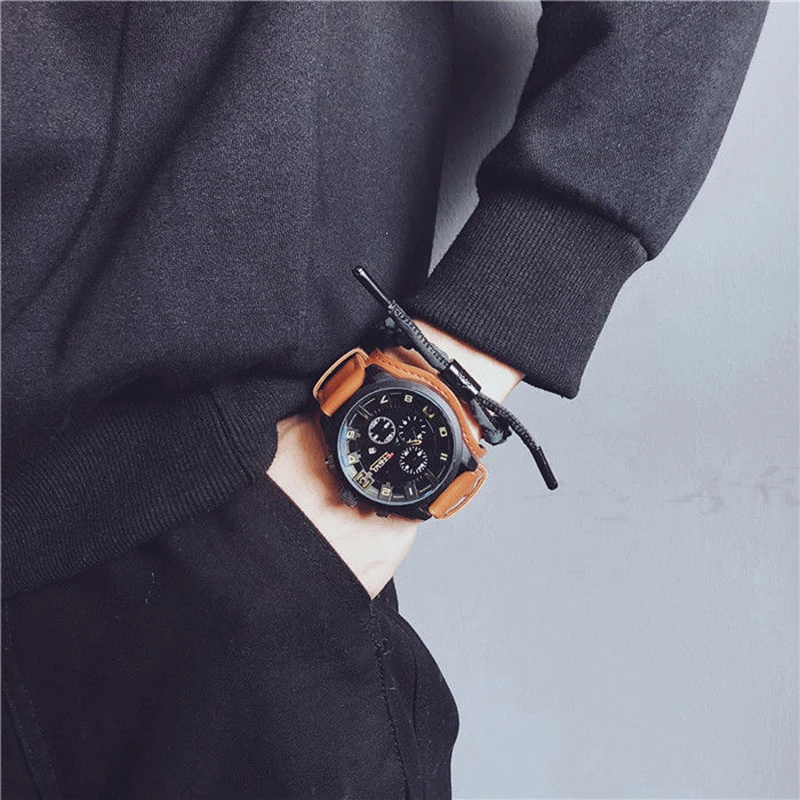 YIKAZE-Retro-Men-s-Watches-Classic-Luxury-Business-Quartz-Watch-Fashion-Big-Dial-Leather-Strap-Date-4
