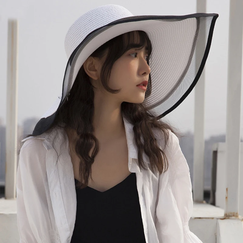 HT2504-Sun-Hat-Summer-anti-UV-Lady-Wide-Brim-Hat-Women-Solid-Plain-Floppy-Summer-Straw-1