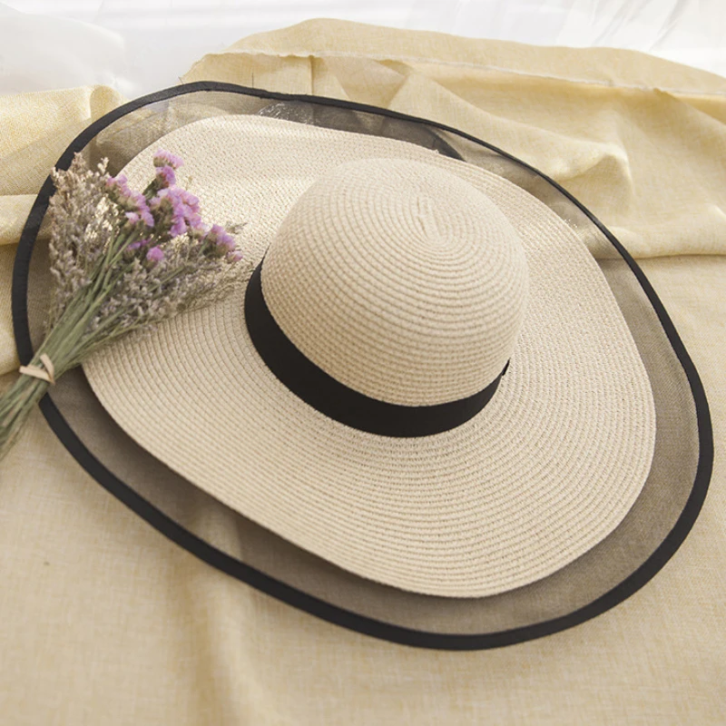 HT2504-Sun-Hat-Summer-anti-UV-Lady-Wide-Brim-Hat-Women-Solid-Plain-Floppy-Summer-Straw-4