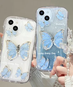 3D Butterfly Bracelet Chain TPU Case For Xiaomi Redmi